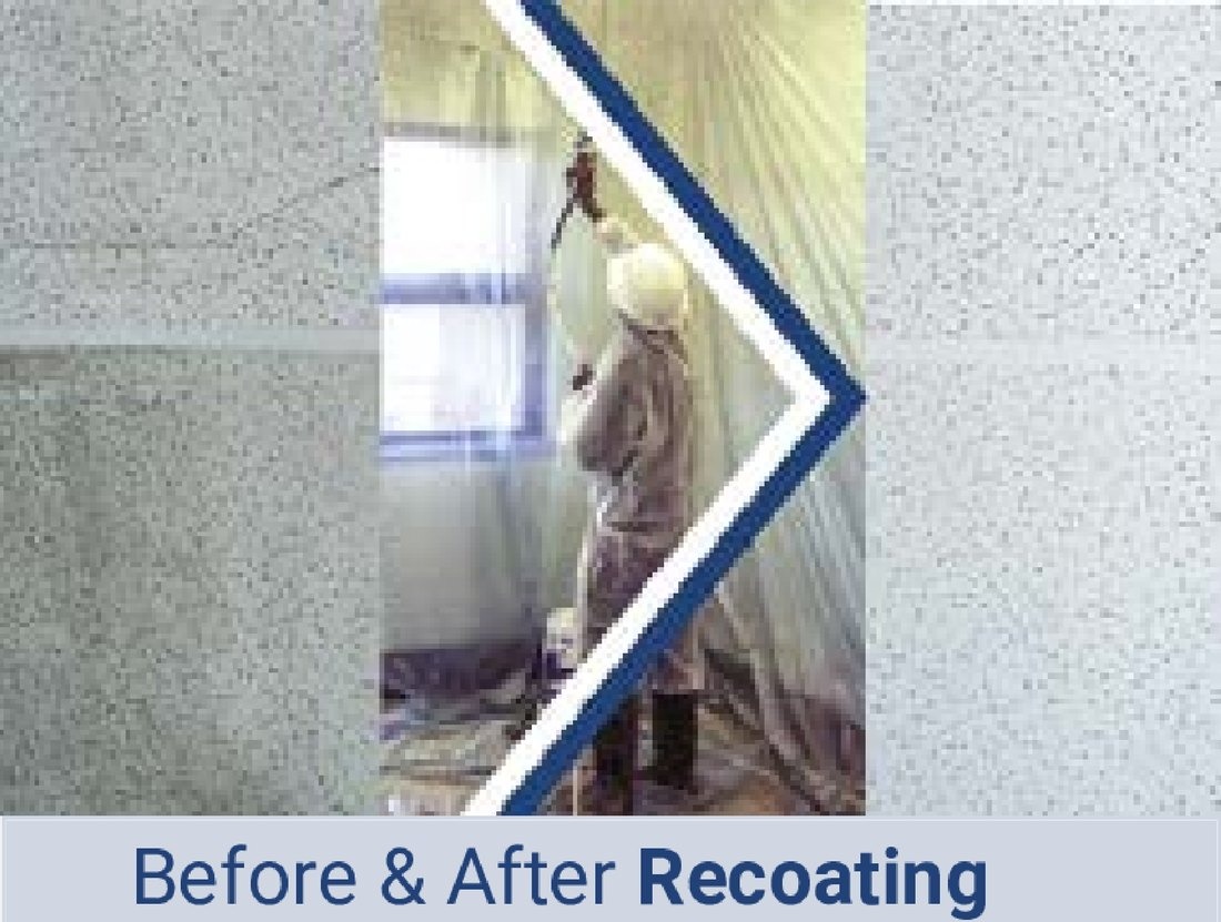 Ceiling before and after recoating